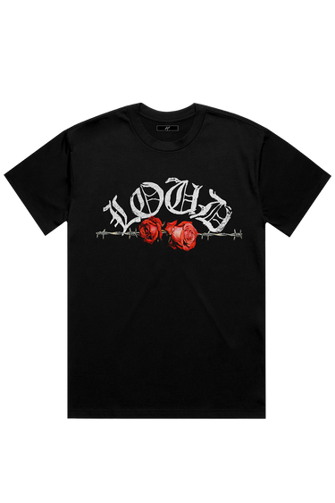 LOUD Barbed Wire Rose T-shirt - Live Look Loud