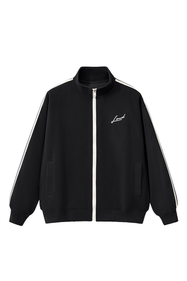 LOUD Black Striped Tape Track Jacket - Live Look Loud