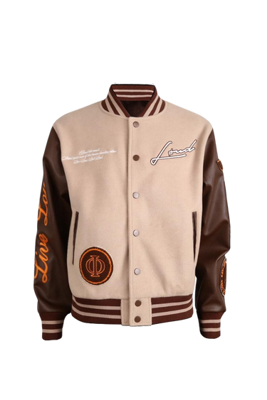 LOUD Brown Varsity Jacket - Live Look Loud