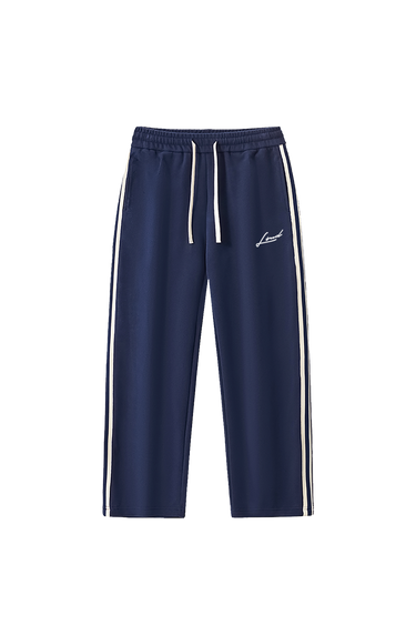 LOUD Navy Side Striped Track Trousers - Live Look Loud