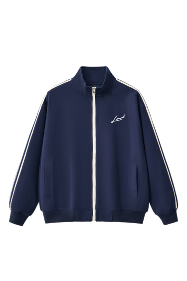 LOUD Navy Striped Tape Track Jacket - Live Look Loud