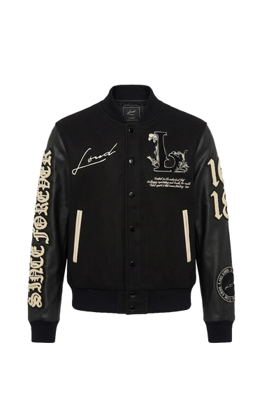 LOUD Black Varsity Jacket - Live Look Loud
