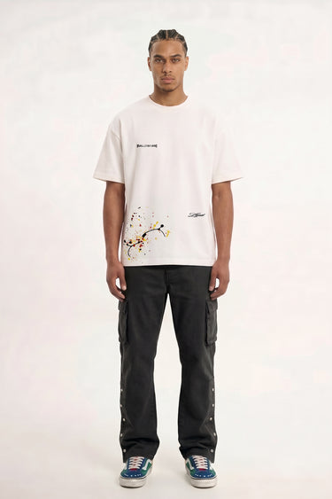 LOUD Art T-Shirt - White – front, worn | LOUD streetwear