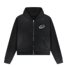 LOUD Washed Black Distressed Zip Hoodie - Live Look Loud