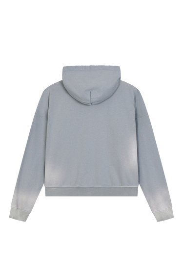 LOUD Washed Blue Distressed Zip Hoodie - Live Look Loud