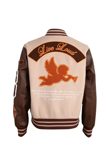 LOUD Brown Varsity Jacket - Live Look Loud