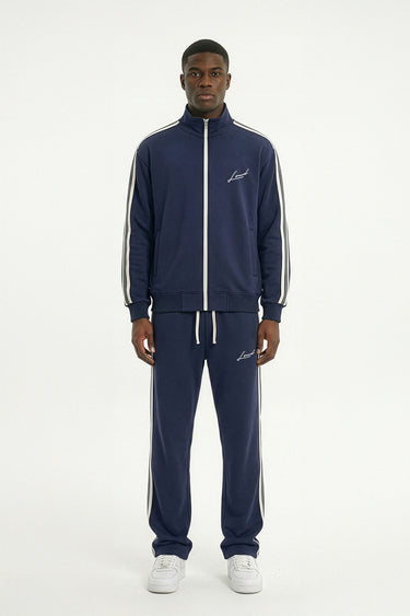 LOUD Navy Striped Tape Track Jacket - Live Look Loud
