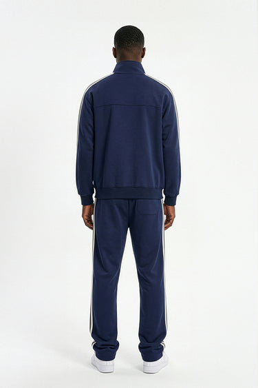 LOUD Navy Side Striped Track Trousers - Live Look Loud