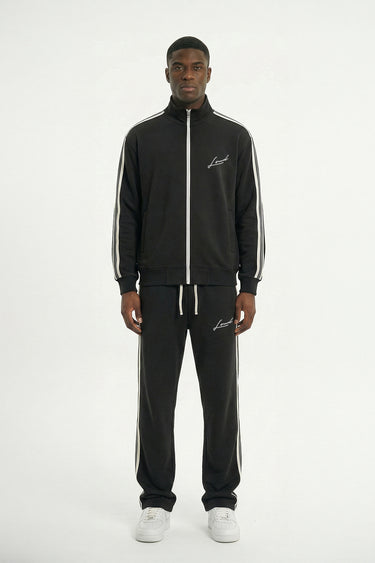 LOUD Black Striped Tape Track Jacket - Live Look Loud