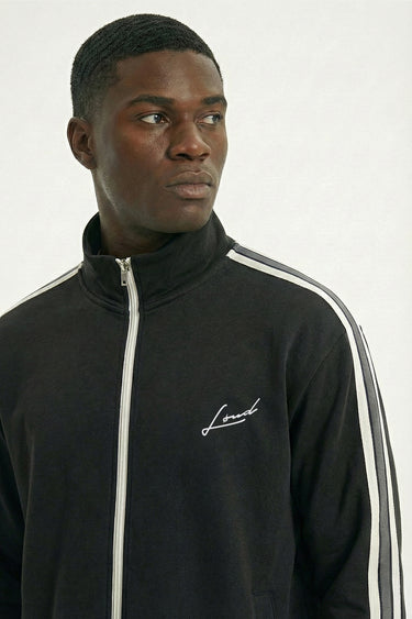 LOUD Black Striped Tape Track Jacket - Live Look Loud