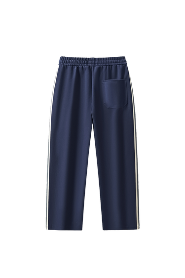 LOUD Navy Side Striped Track Trousers - Live Look Loud