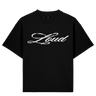 LOUD Painted Script T-Shirt - Black – front | LOUD streetwear
