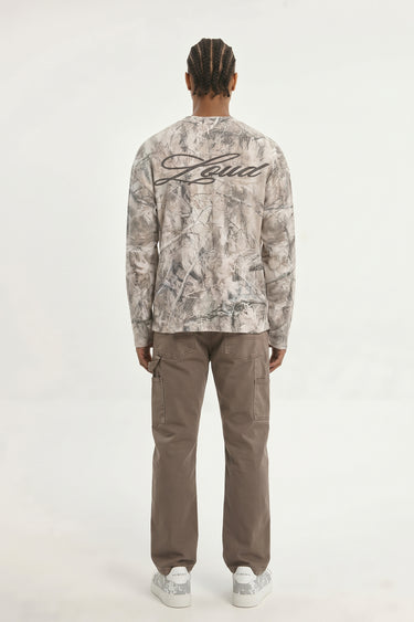 LOUD Art Dealer Waffle Long Sleeve - Forest – back, worn | LOUD streetwear