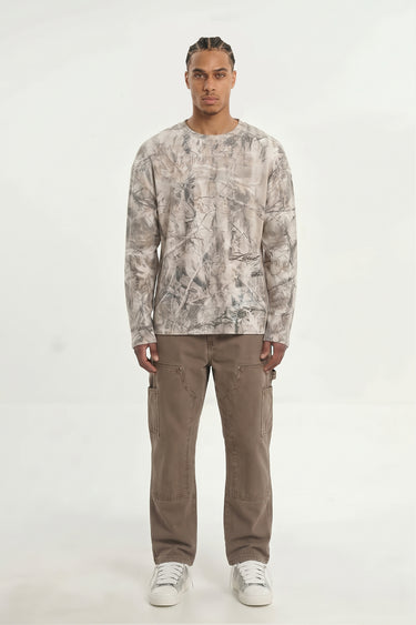 LOUD Art Dealer Waffle Long Sleeve - Forest – front, worn | LOUD streetwear